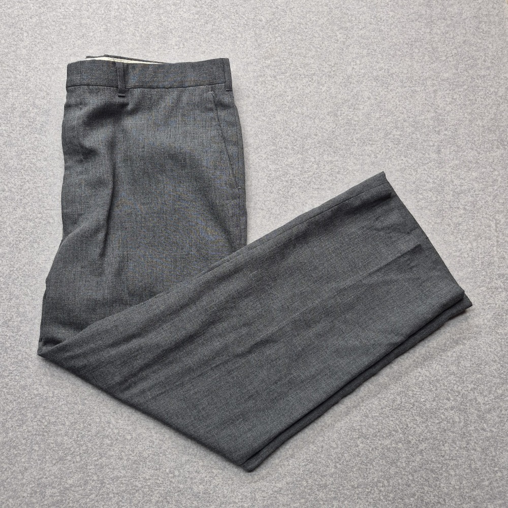 Vintage Reed St James Pleated Dress Pants Mens 40x29 Gray Slacks Wool Blend Look